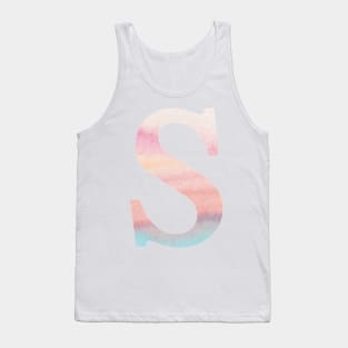 The Letter S Rainbow Watercolor Design Tank Top